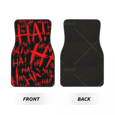 Dessus et dessous du tapis de sol voiture rouge et noir HA HA