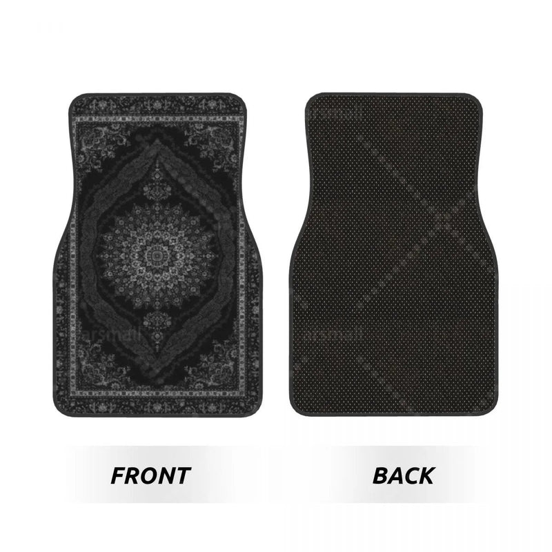 Tapis de sol voiture persan noir et argent, jeu de 4 pièces