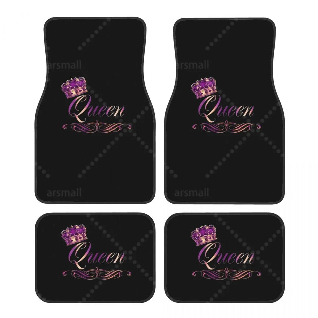 Tapis de sol voiture Queen, déclinaison à la couronne violette et or