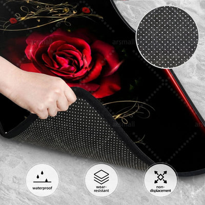 Face inférieure à picots antidérapants du tapis de sol à motif rose