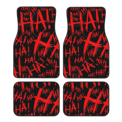 Tapis de sol voiture rouge et noir HA HA, jeu de 4 pièces