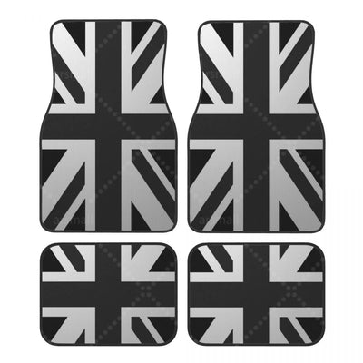 Tapis de sol voiture Union Jack noir et gris, déclinaison sans message