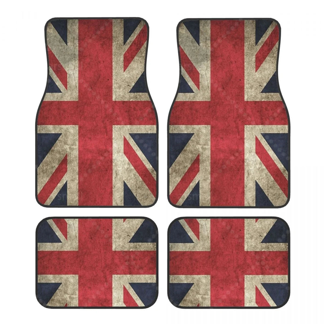 Tapis de sol voiture Union Jack aux couleurs vieillies, rouge bleu et beige