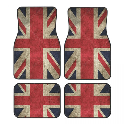 Tapis de sol voiture Union Jack aux couleurs vieillies, rouge bleu et beige