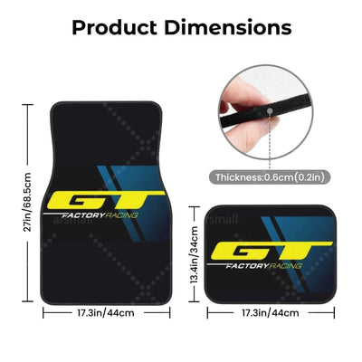 Dimensions tapis de sol voiture GT Factory Racing avant et arrière universel
