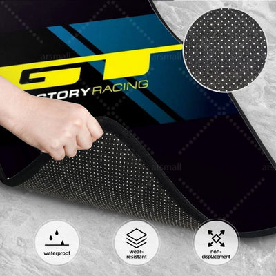 Tapis de sol voiture GT Factory Racing noir logo GT jaune vue principale
