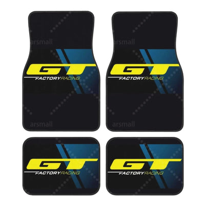 Tapis de sol voiture GT logo jaune design racing intérieur voiture