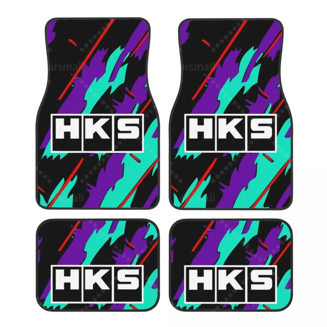 Tapis de sol voiture HKS style JDM coloré intérieur automobile