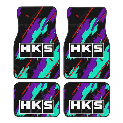 Tapis de sol voiture HKS style JDM coloré intérieur automobile