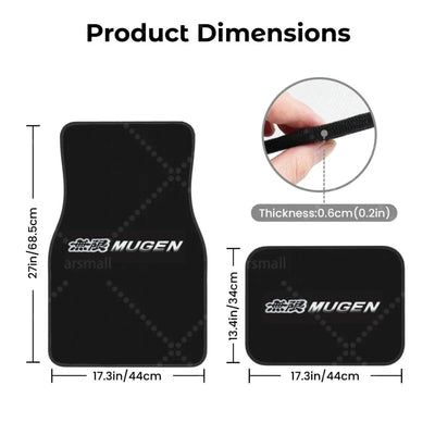Dimensions tapis de sol voiture Mugen avant et arrière universel