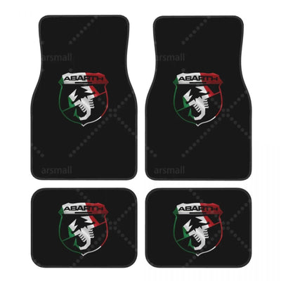 Tapis de sol voiture Abarth personnalisé avec logo sport vue globale intérieur voiture