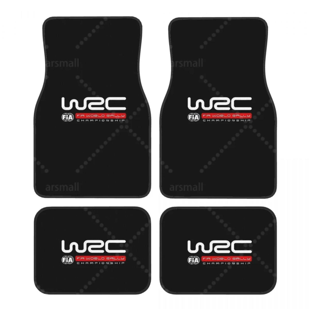 Tapis de sol voiture WRC écriture blanche FIA World Rally rouge
