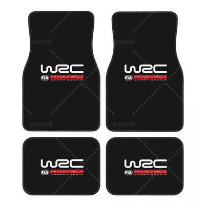 Tapis de sol voiture WRC écriture blanche FIA World Rally rouge