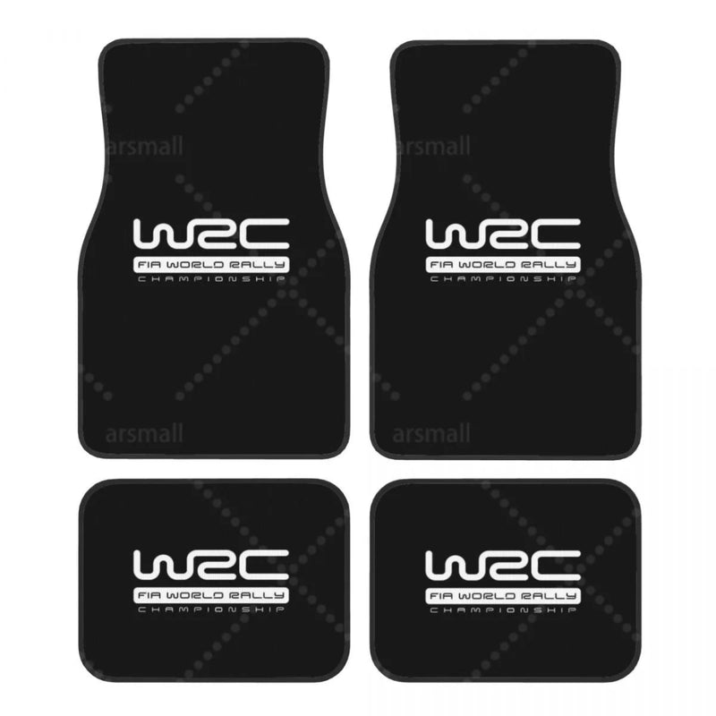 Tapis de sol voiture WRC écriture blanche FIA World Rally rouge