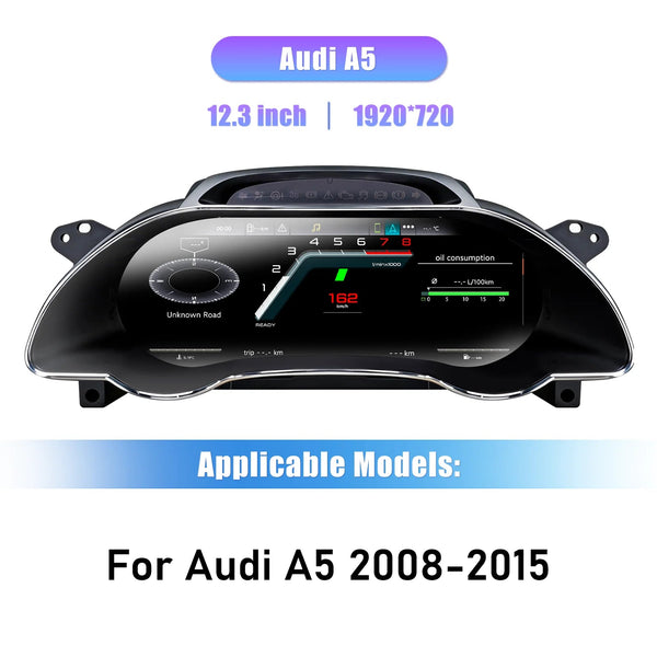 Virtual cockpit Audi A5 8T 2008-2015 : écran 12,3 pouces vu de face