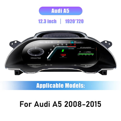 Virtual cockpit Audi A5 8T 2008-2015 : écran 12,3 pouces vu de face