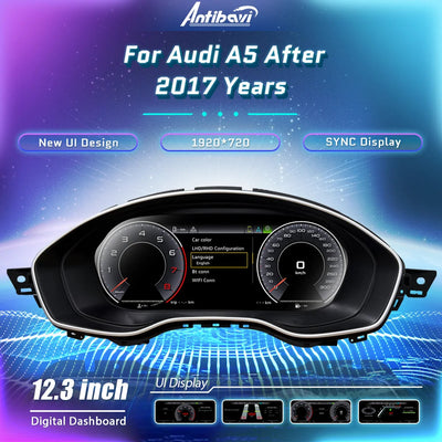 Interface du virtual cockpit Audi A5 F5, écran 12,3 pouces 1920x720