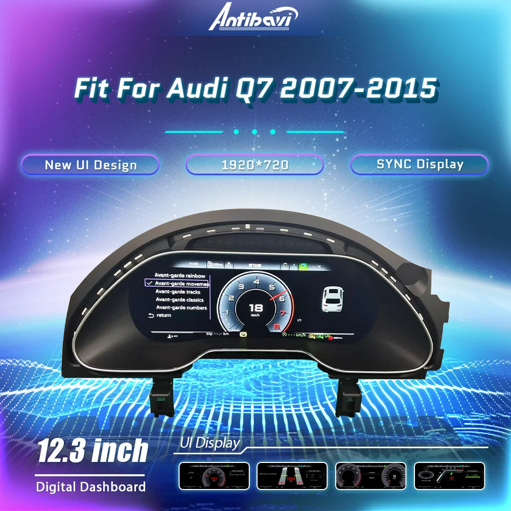 Interface du virtual cockpit Audi Q7, écran 12,3 pouces 1920x720