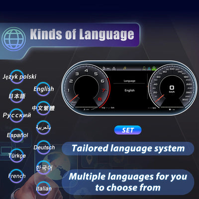 Sélecteur de langue du virtual cockpit Audi Q7 : interface multilingue