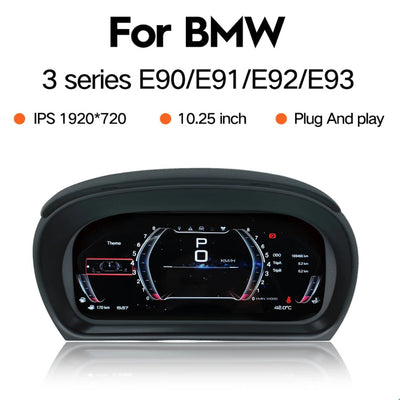 Virtual cockpit BMW série 3 E90 E91 E92 E93 de 2005 à 2012, dalle IPS 10,25 pouces en 1920 x 720