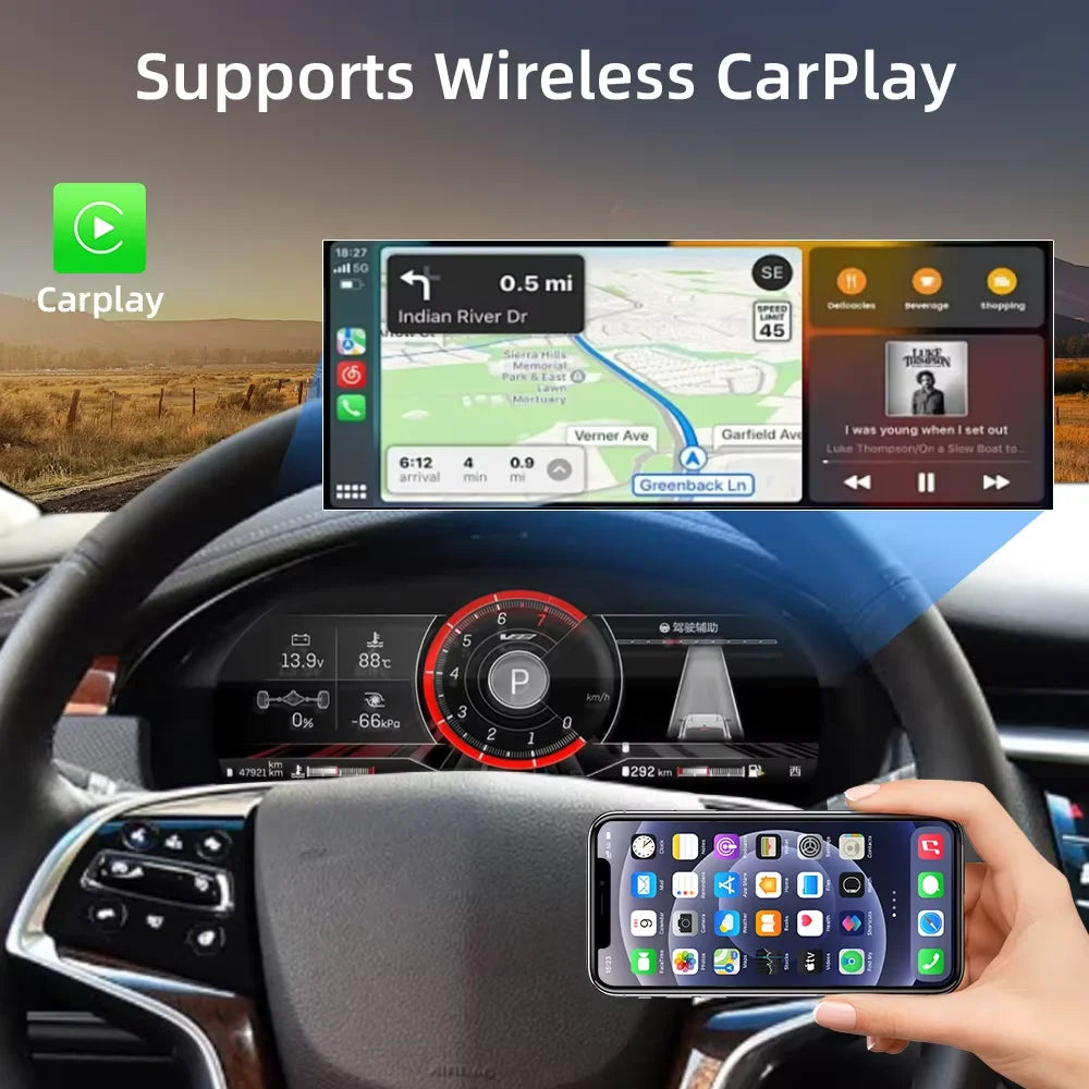 Le compteur digital Cadillac XTS CTS prend en charge CarPlay sans fil, navigation et musique affichées depuis l'iPhone