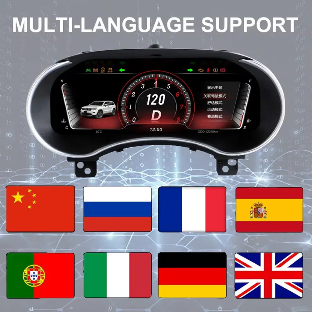 Le virtual cockpit Jeep Grand Cherokee est multilingue et propose notamment l'interface en français