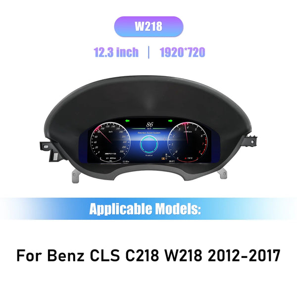 Virtual cockpit Mercedes CLS C218 W218 2012-2017, dalle 12,3 pouces 1920 x 720 avec deux cadrans et zone centrale