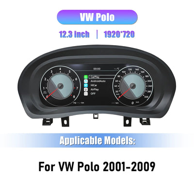 Virtual cockpit VW Polo 4 2001-2009 : écran 12,3 pouces vu de face