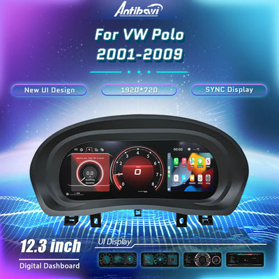 Interface CarPlay du virtual cockpit VW Polo 4, écran 12,3 pouces