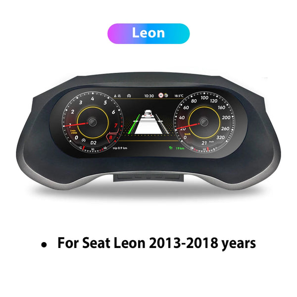 Virtual cockpit Seat Leon 5F 2013-2018 vu de face, dalle 12,3 pouces avec vue de route au centre