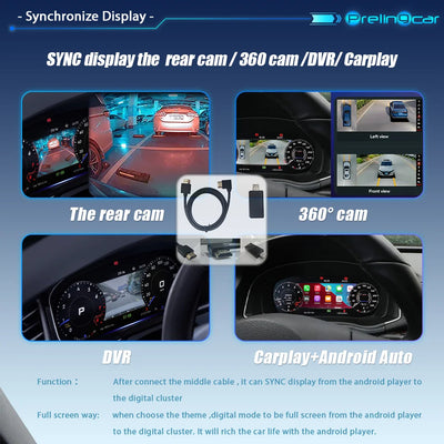 Synchronisation HDMI du virtual cockpit Skoda Scala : caméra de recul, vue 360°, DVR et CarPlay