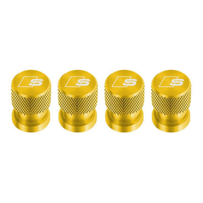 Bouchons de valve Audi dorés au logo S, jeu de 4 capuchons en aluminium