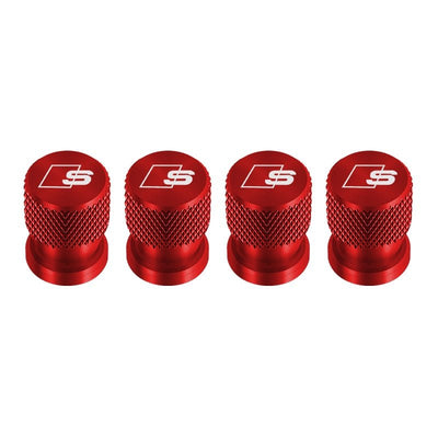 Bouchons de valve Audi rouges au logo S, jeu de 4