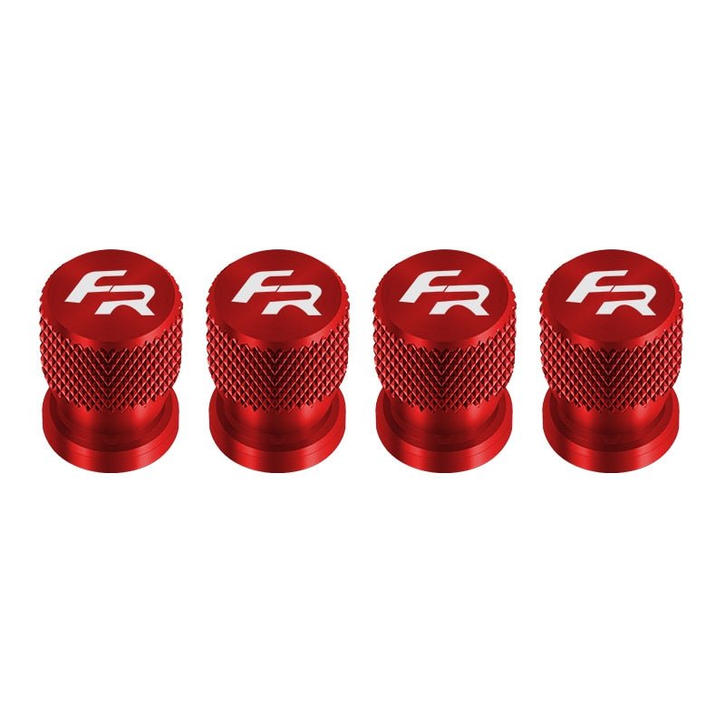 Bouchon de valve Seat FR, avec logo FR de couleur blanc et bouchon lui de couleur rouge.