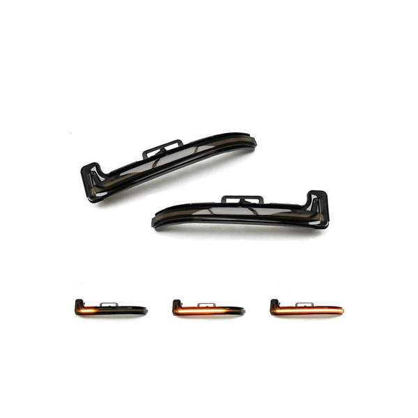 Paire de clignotants dynamiques de rétroviseur pour Peugeot 3008, verre noir fumé et séquence de défilement orange
