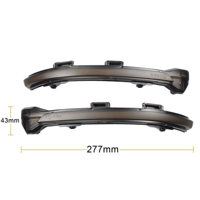 Dimensions des clignotants dynamiques Golf 7 : 277 mm de long sur 43 mm de haut