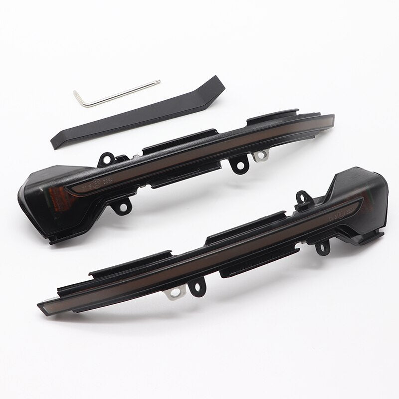 Paire de clignotants dynamiques de rétroviseur pour Seat Ibiza 6F, verre fumé et clé de démontage fournie