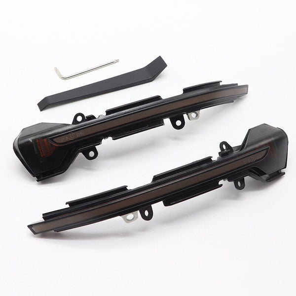 Paire de clignotants dynamiques de rétroviseur pour Seat Ibiza 6F, verre fumé et clé de démontage fournie