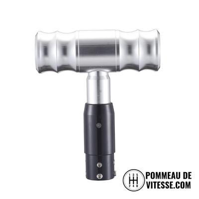 Pommeau de vitesse automatique BAR-T argent poli, barre en T et adaptateur de levier noir