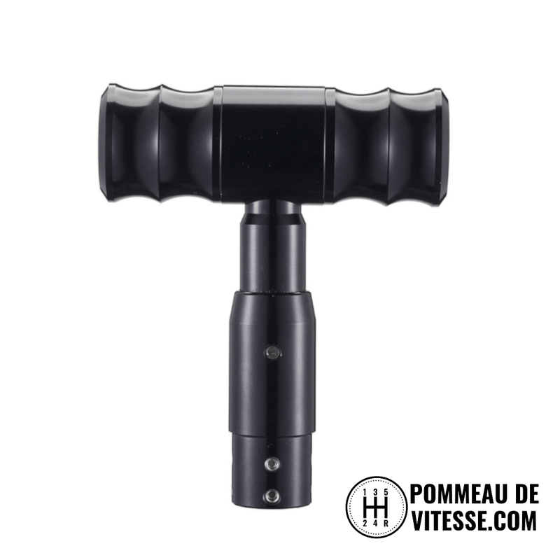 Pommeau de vitesse automatique BAR-T rouge anodisé, barre transversale cannelée et fût noir