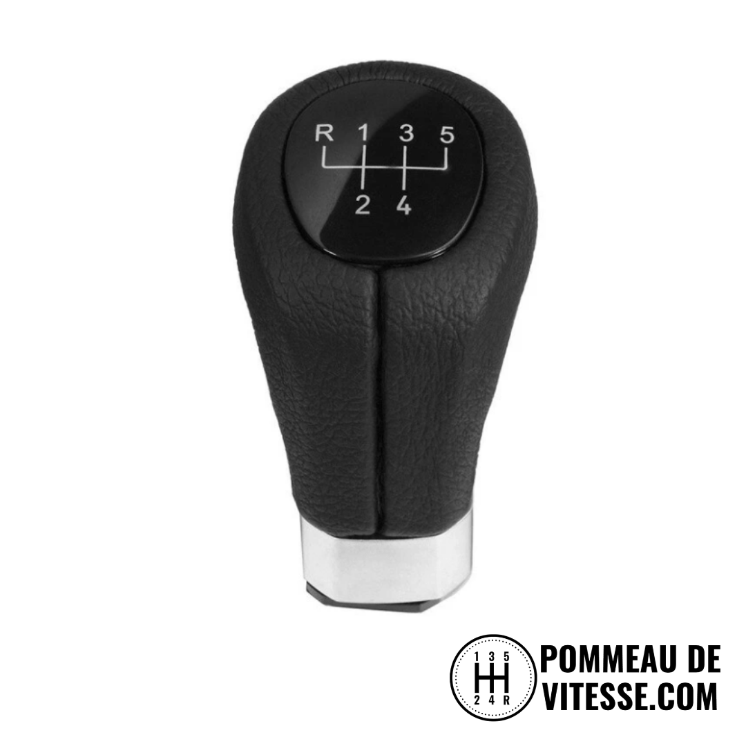 Pommeau de vitesse BMW, de couleur noir, pour modèle E pour boîte 5 vitesses.