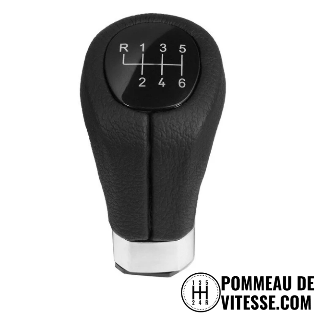 Pommeau de vitesse BMW, de couleur noir, pour modèle E pour boîte 6 vitesses.