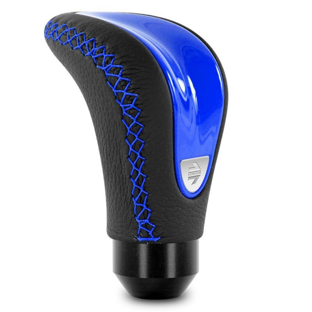 Pommeau de vitesse MOMO Evo couleur bleu.