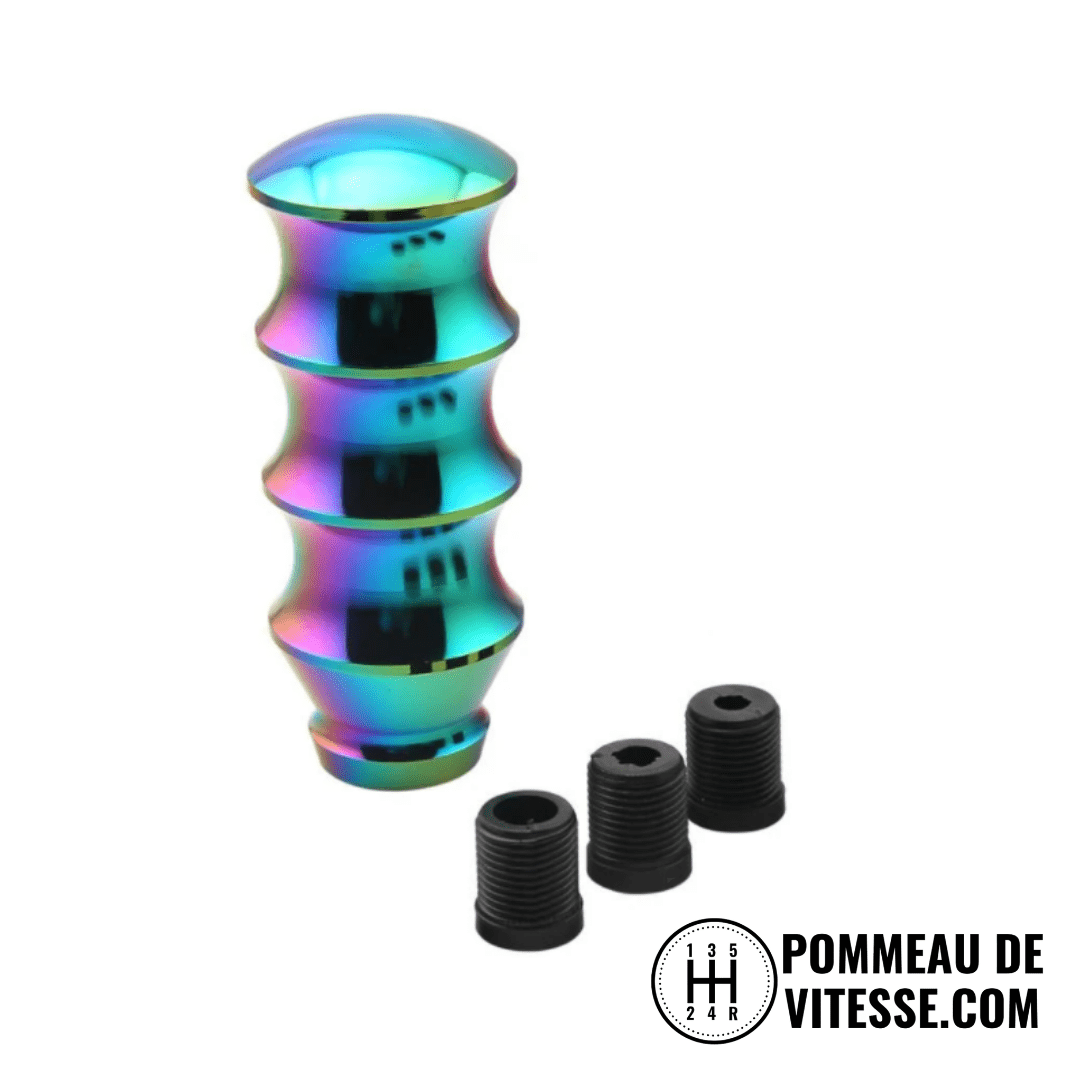 Pommeau de vitesse original M2, de forme cylindrique et de couleur bleu brûlé.