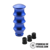 Pommeau de vitesse original M2, de forme cylindrique et de couleur bleu.