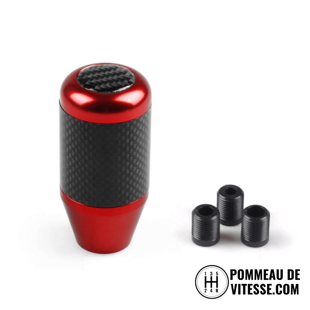 Pommeau de vitesse original M3, de couleur rouge et noir.