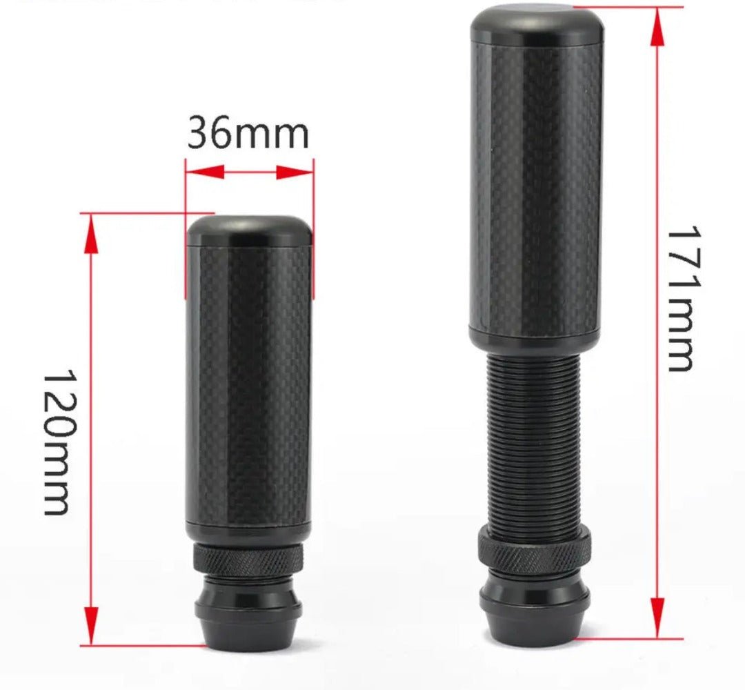 Dimensions du pommeau de vitesse tuning réglable en hauteur.