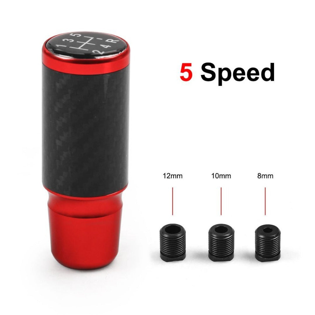 Pommeau de vitesse sport S couleur rouge et noir version 5 vitesses.