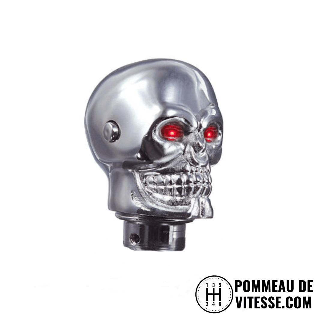 Pommeau De Levier De Vitesse Tête De Mort - Rouge, Diamètre Intérieur 1.5 Cm - Pour Voitures Manuelles - 2