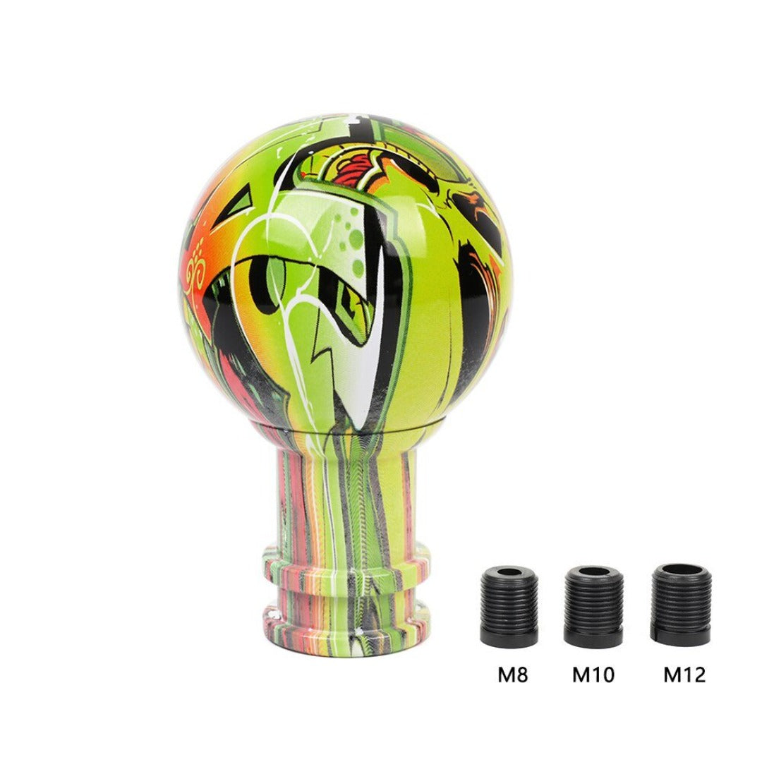 Pommeau de vitesse tuning 3 couleur graffiti vert.